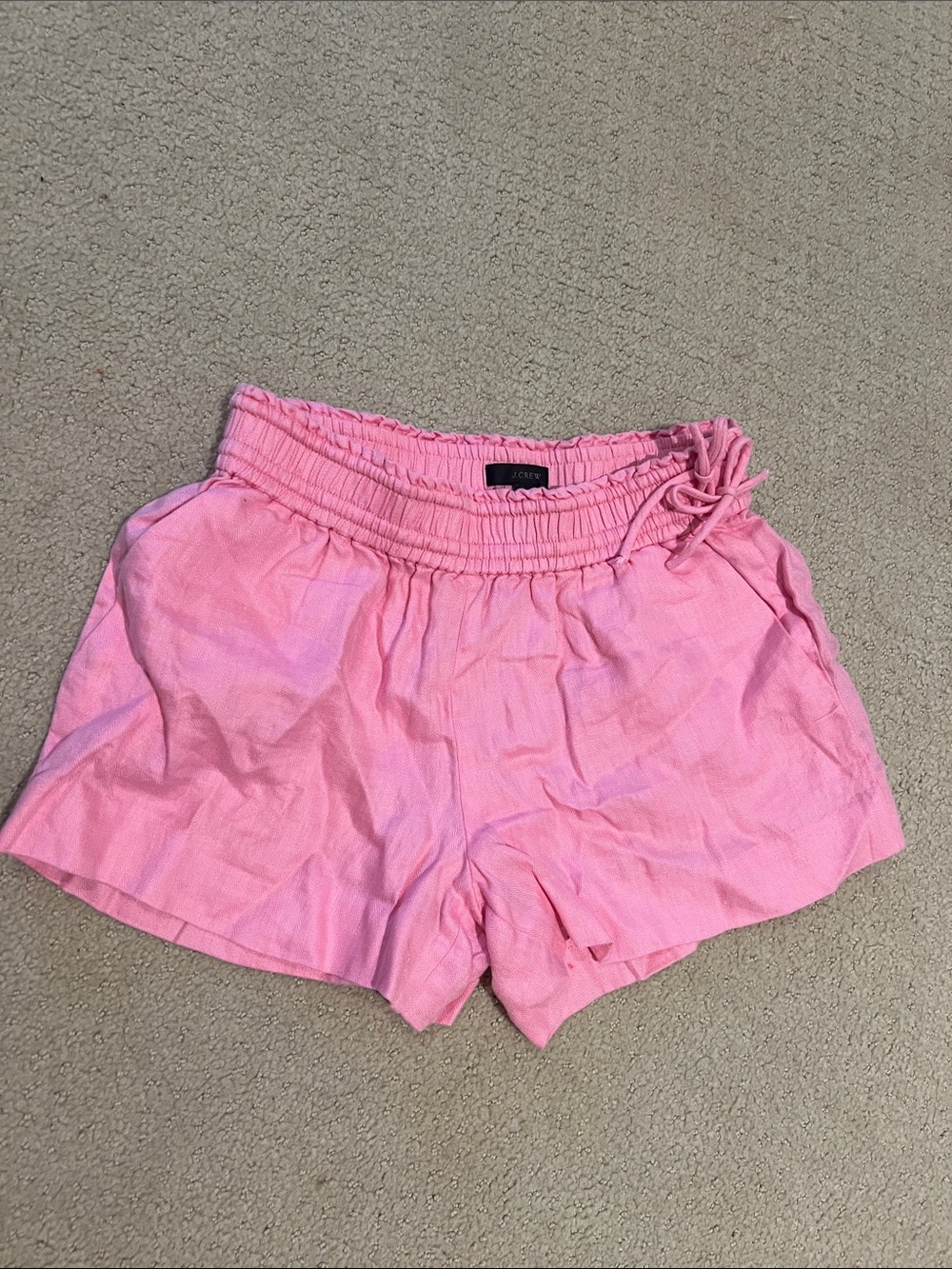 J. Crew Pink High-Waist Drawstring Shorts